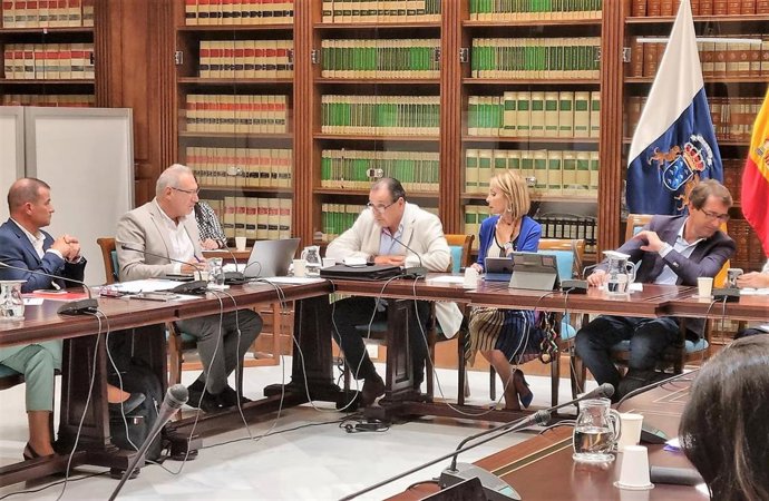 El consejero de Sanidad del Gobierno de Canarias, Blas Trujillo, y el director general de Salud Pública del Servicio Canario de la Salud (SCS), José Juan Alemán