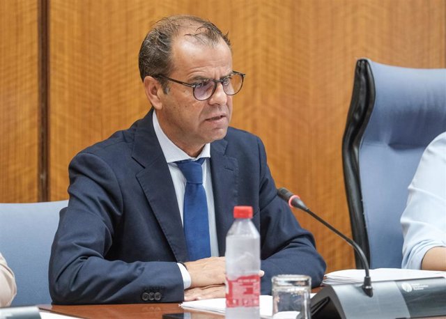 El director general de la RTVA, Juan de Dios Mellado, este martes durante su comparecencia en comisión parlamentaria.