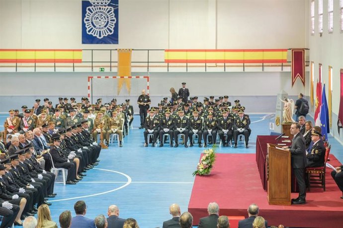 El delegado del Gobierno en Castilla-La Mancha, Francisco Tierraseca, en lla celebración del Día de la Policía Nacional en Toledo.