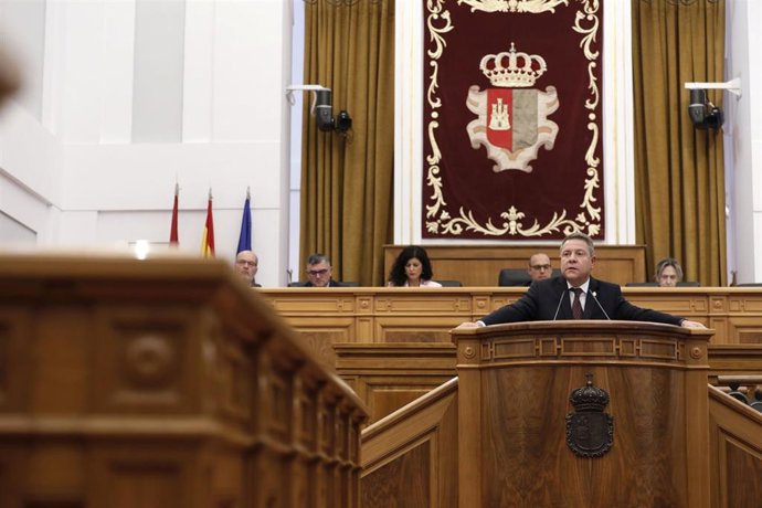 El presidente de C-LM, Emiliano García-Page, en el Debate sobre el Estado de la Región.