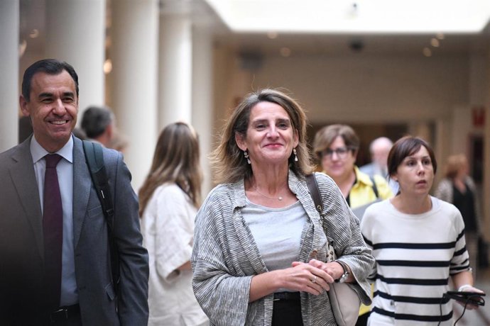 La vicepresidenta y ministra para la Transición Ecológica y el Reto demográfico, Teresa Ribera, a su llegada a una sesión de control al Gobierno en el Senado, a 4 de octubre de 2022, en Madrid (España). El grupo popular lleva a la sesión de control del 
