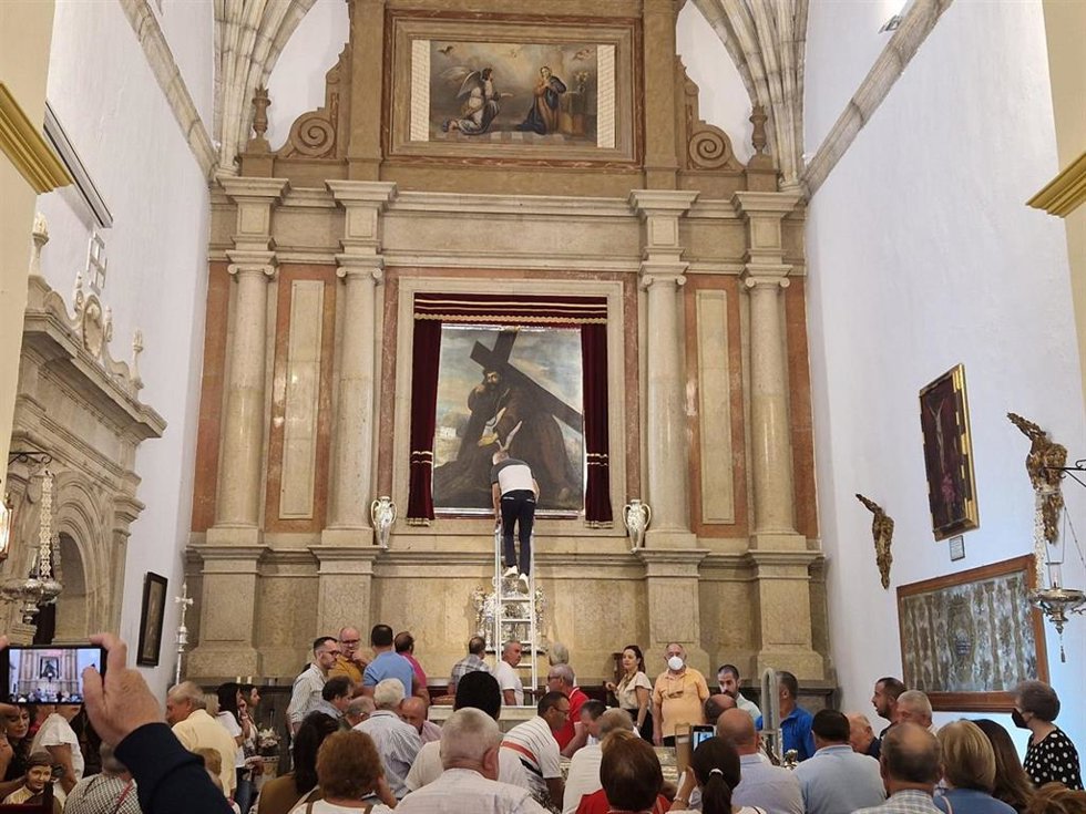 Bajada del Cristo del Paño hace unos días