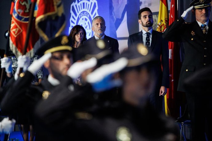 El ministro de Interior, Fernando Grande-Marlaska, preside los actos del día de la Policía Nacional organizados por la Jefatura Superior de Madrid