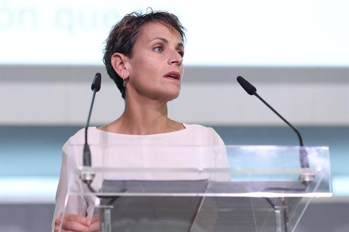 La presidenta Chivite, en un momento de su intervención