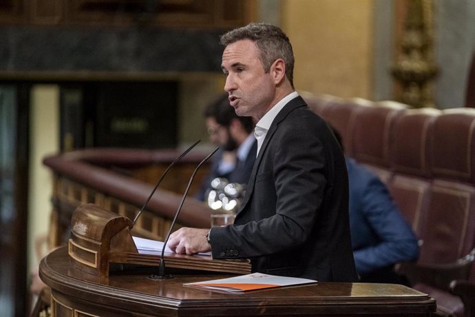 El coordinador de Ciudadanos (Cs) en la provincia de Málaga y diputado nacional, Guillermo Díaz, interviene durante una sesión plenaria, en el Congreso de los Diputados, a 4 de octubre de 2022, en Madrid (España).