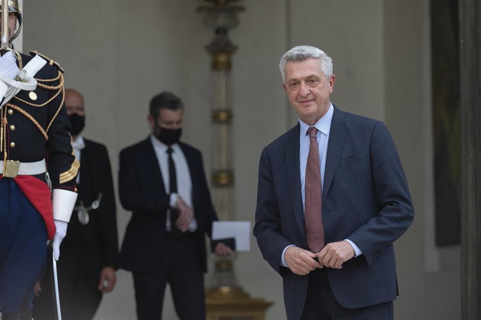 El Alto Comisionado de la ONU para los Refugiados (ACNUR), Filippo Grandi, en el Elíseo