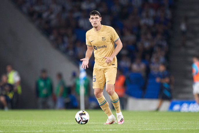 Archivo - Andreas Christensen of FC Barcelona in action during the La Liga Santander match between Real Sociedad and FC Barcelona at Reale Arena on August 21, 2022, in San Sebastian, Spain.