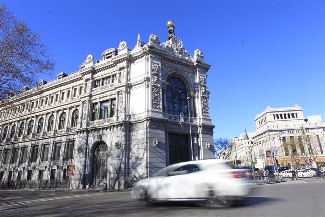 Archivo - Fachada del Banco de España en Madrid.