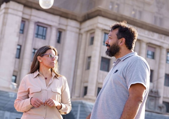 Los dos diputados de Podemos en el Cabildo de Tenerife, Cristo González y David Carballo