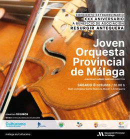El concierto de la Jopma en Antequera recaudará fondos destinados a la Asociación Resurgir.