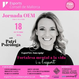 Cartel de la ponencia y coloquio "Fortalesa mental a la vida i a lesport".