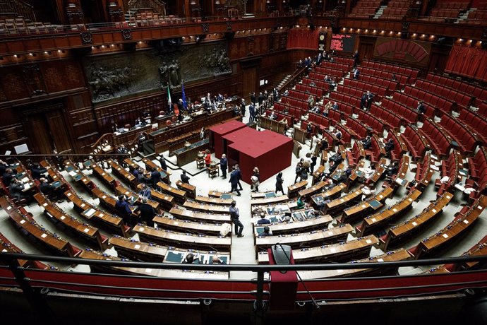 Archivo - 29 January 2022, Italy, Rome: A general view of the Chambers of Deputies during a session as lawmakers from houses of parliament and regional representatives take part on the six day of voting for the election of Italy's new President. Photo: 