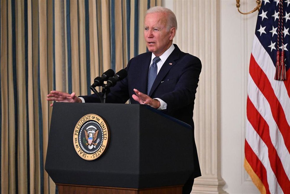 Archivo - 16 August 2022, US, Washington: US President Joe Biden speaks during a signing ceremony for H.R. 5376, the Inflation Reduction Act of 2022, in the State Dining Room of the White House. Photo: Christy Bowe/ZUMA Press Wire/dpa