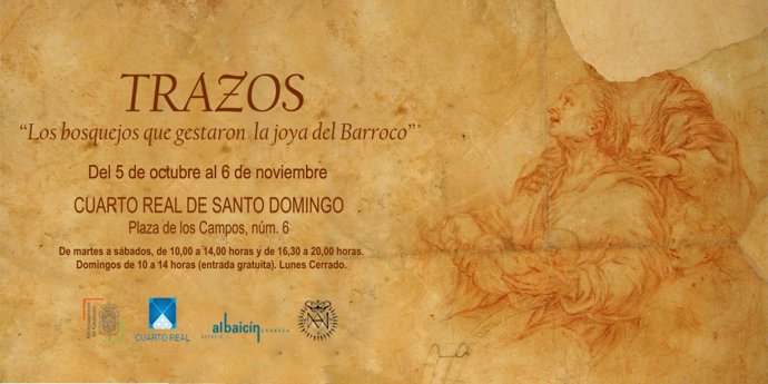 Cartel de la exposición 'Trazos', sobre los bocetos que dieron lugar al camarín de la Virgen del Rosario