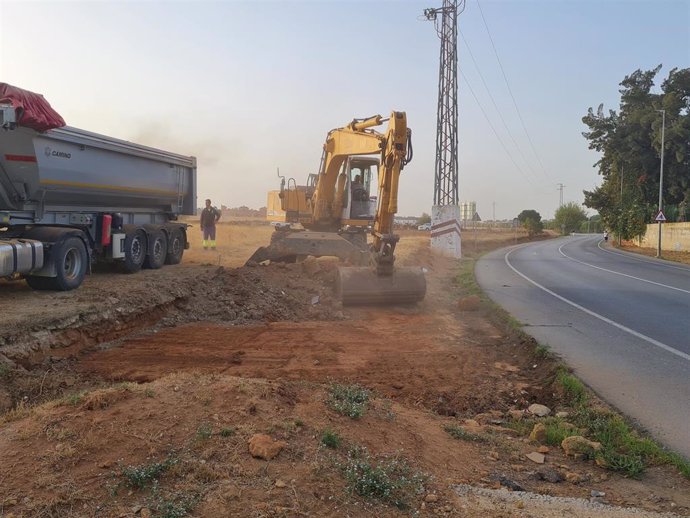 Obras para el carril bici del Camino de Las Portadas