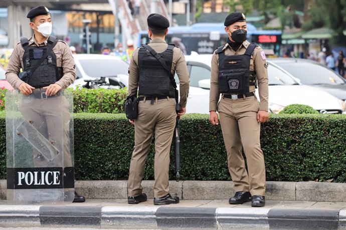 Policías en Bangkok, Tailandia (archivo).