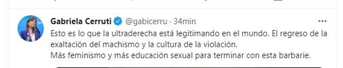 Tuit de Gabriela Cerruti