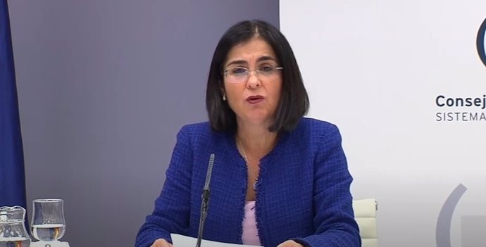 Archivo - La ministra de Sanidad, Carolina Darias, comparece en rueda de prensa tras el Consejo Interterritorial del Sistema Nacional de Salud (CISNS), a 29 de diciembre de 2021, en Madrid (España).