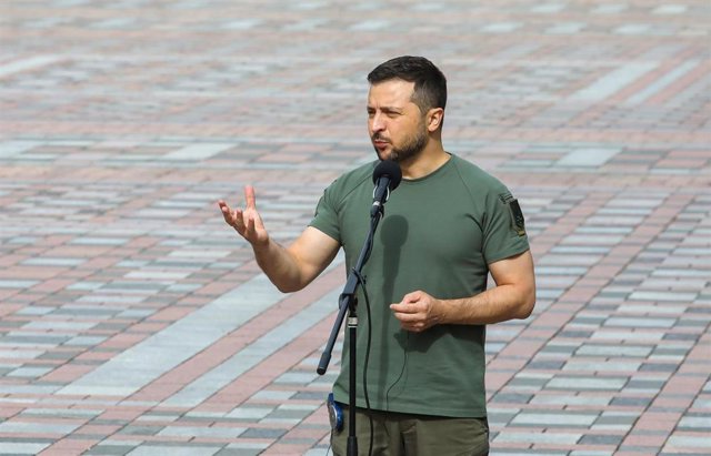 El presidente de Ucrania, Volodimir Zelenski, en Kiev.