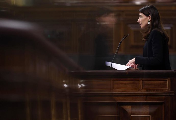 La ministra de Justicia, Pilar Llop, interviene durante una sesión plenaria en el Congreso, a 5 de octubre de 2022, en Madrid (España). 