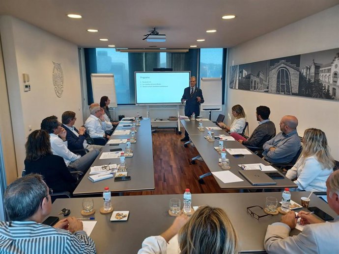 El economista y rector de la UPF, Oriol Amat, en un encuentro de la Cámara de Terrassa (Barcelona)