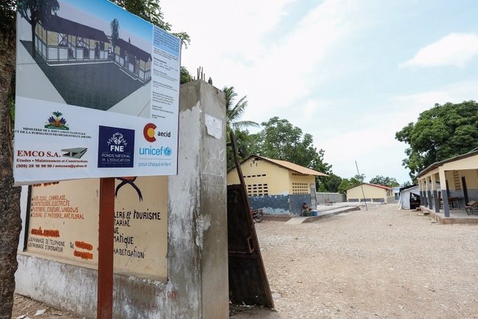 La Cooperación Española y UNICEF reconstruyen cuatro centros educativos públicos en Haití afectados por el terremoto de 2021