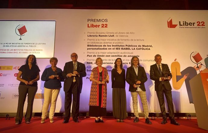 Los ganadores de los Premios Liber 2022 que se celebran dentro de la Feria Internacional del Libro Liber y que otorga la Federación de Gremios de Editores de España (FGEE)
