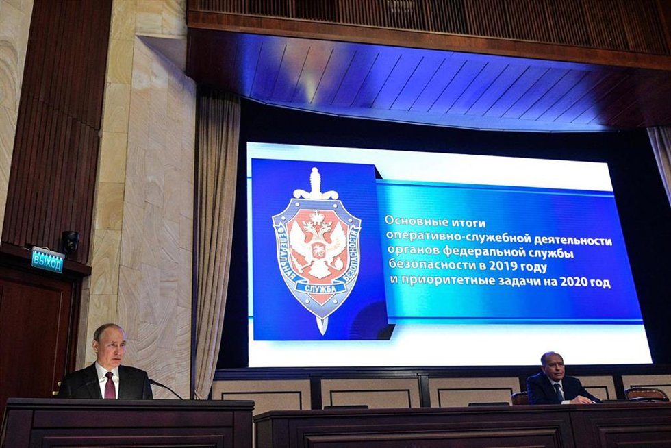 Archivo - El presidente ruso, Vladimir Putin, en una reunión del Servicio Federal de Seguridad de Rusia (FSB)