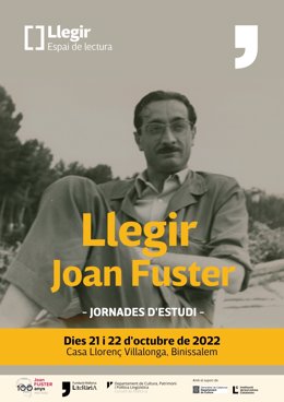 Cartell de l'esdeveniment 'Llegir Joan Fuster'.