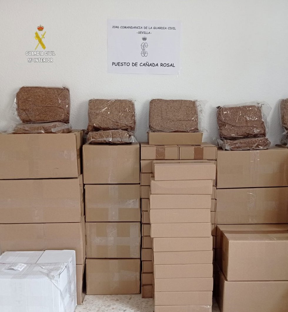 Tabaco de contrabando intervenido en la operación