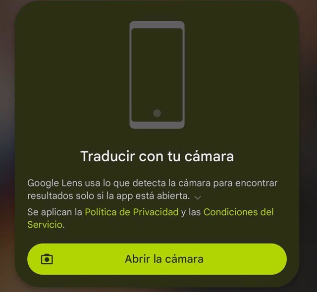 Lens se integra en la app Traductor