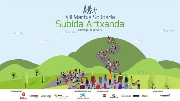 Cartel anunciador de la XIII 'Martxa Solidaria Subida Artxanda'.