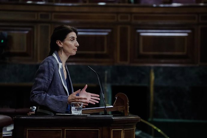 La ministra de Justicia, Pilar Llop, interviene durante una sesión plenaria en el Congreso de los Diputados, a 14 de septiembre de 2022, en Madrid (España).