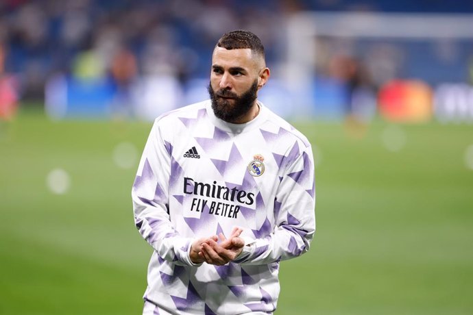 Karim Benzema of Real Madrid looks on during the UEFA Champions League, Group F, football match played between Real Madrid and Shakhtar Donetsk at Santiago Bernabeu stadium on October 05, 2022, in Madrid, Spain.