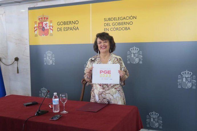 La subdelegada del Gobierno en Córdoba, Rafaela Valenzuela, al presentar el Proyecto de Ley de los Presupuestos Generales del Estado (PGE) de 2023.