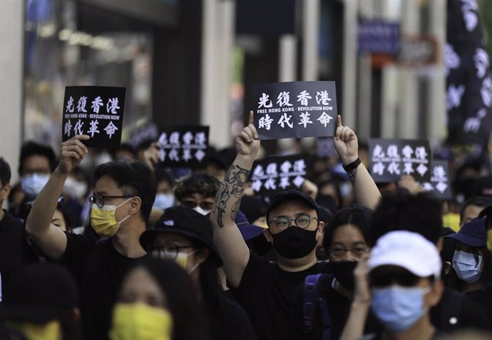 Archivo - Protestas en Londres a favor de la democracia en Hong Kong 