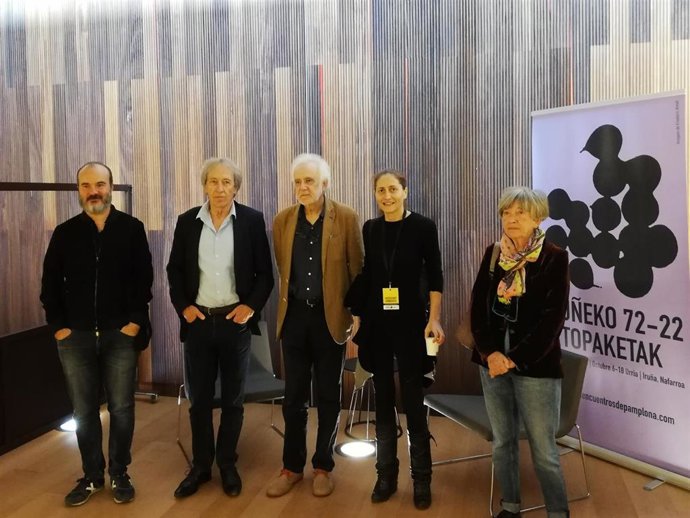 Oskar Alegría, Pascal Bruckner, Ramón Andrés, Cynthia Fleury y Adriana Cavarero, en los Encuentros de Pamplona 72-22