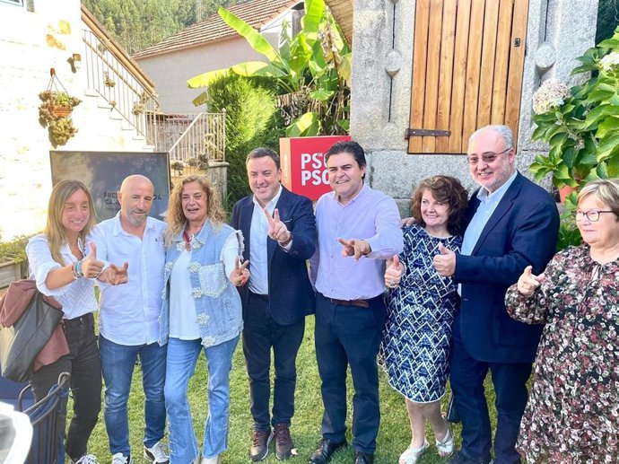 El secretario xeral dle PSdeG, Valentín González Formoso, en un acto en Poio (Pontevedra)