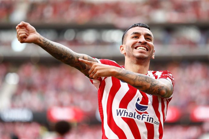 Ángel Correa celebra uno de sus goles con el Atlético de Madrid