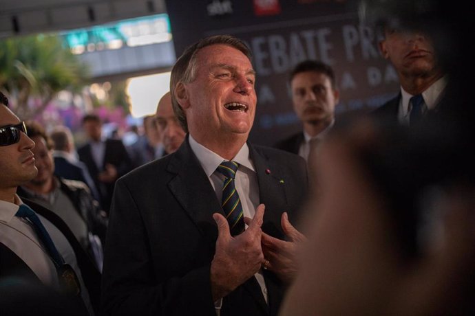 El presidente de Brasil y candidato en las elecciones,  Jair Bolsonaro, en Sao Paulo