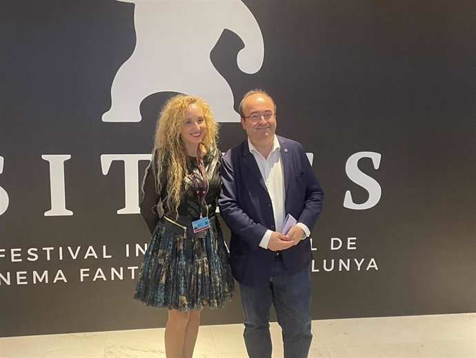 La directora general de la Fundación Sitges Mnica Garcia y el ministro Miquel Iceta