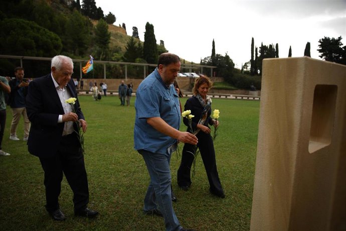 Maragall, Junqueras y Vilaret en el homenaje