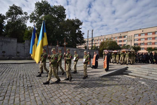 Funeral de militares ucranianos en Kiev