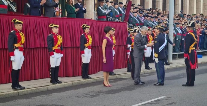 Grande-Marlaska, durant l'acte de la Gurdia Civil avui a León.