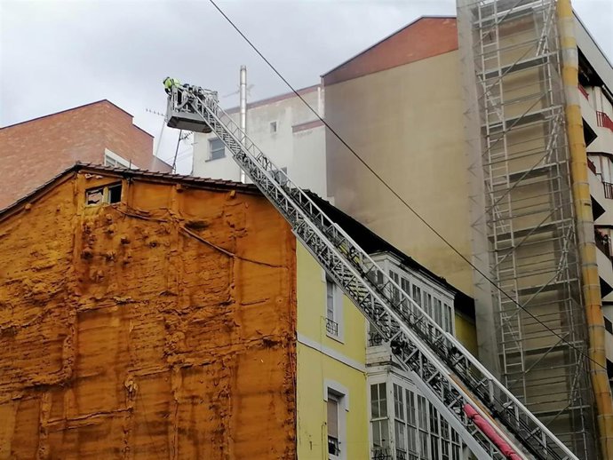 Edificio derrumbado en Miranda de Ebro.