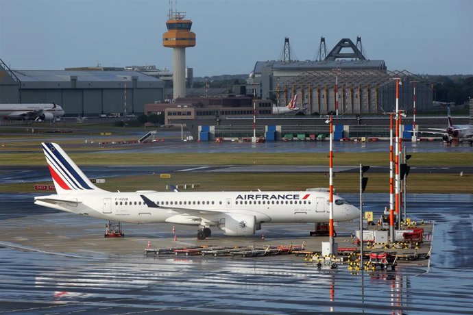 Un avión de Air France en el aeropuerto de Hamburgo (Alemania).