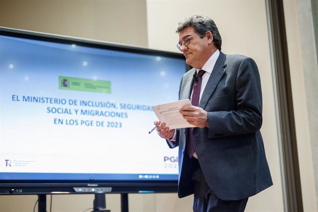 El ministro de Inclusión, Seguridad Social y Migraciones, José Luis Escrivá, durante la presentación de los Presupuestos del Ministerio de Inclusión, Seguridad Social y Migraciones para 2023