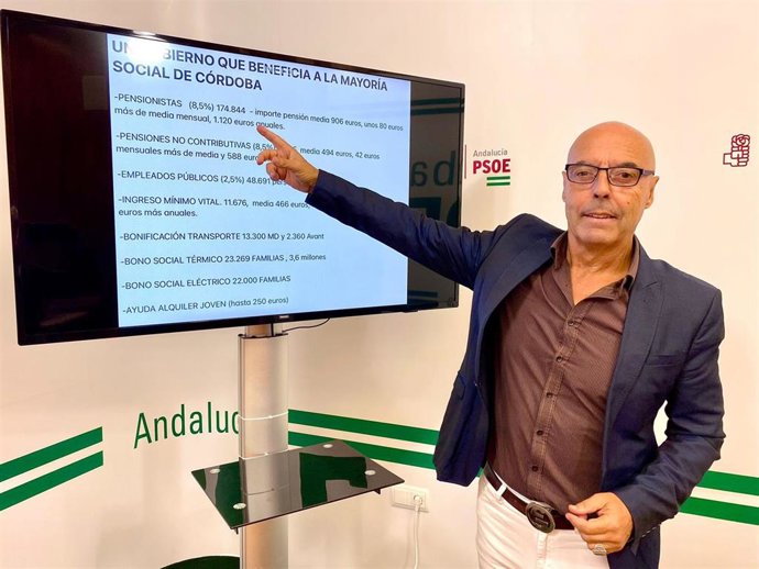 Hurtado señala las partidas de los PGE para 2023 que beneficiarán a Córdoba.