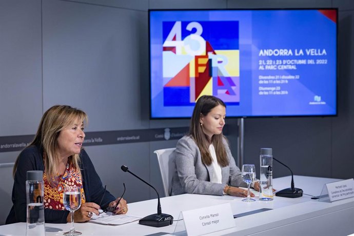 Presentación de la Fira de Andorra la Vella (Andorra), con la cónsul mayor de Andorra la Vella, Conxita Marsol, y la consejera de Desarrollo Estratégico y Comercial y de Proyectos Participativos, Meritxell López.