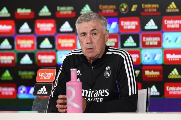 El entrenador italiano Carlo Ancelotti en rueda de prensa